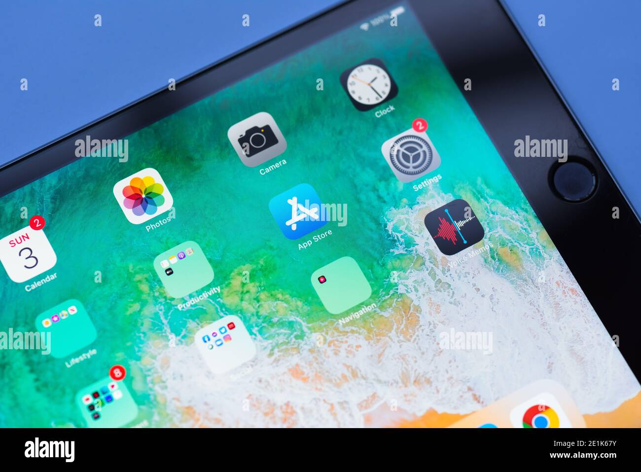 iPad with apps Stock Photo