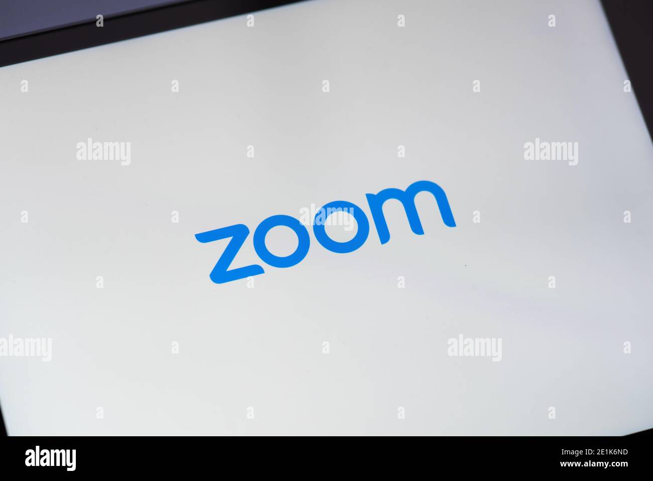 Zoom video conferencing app on iPad Stock Photo