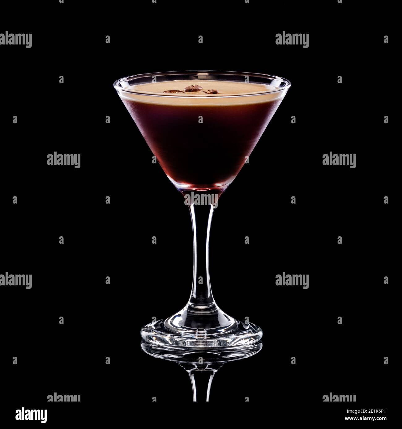 Espresso Martini in cocktail glass on black background Stock Photo Alamy