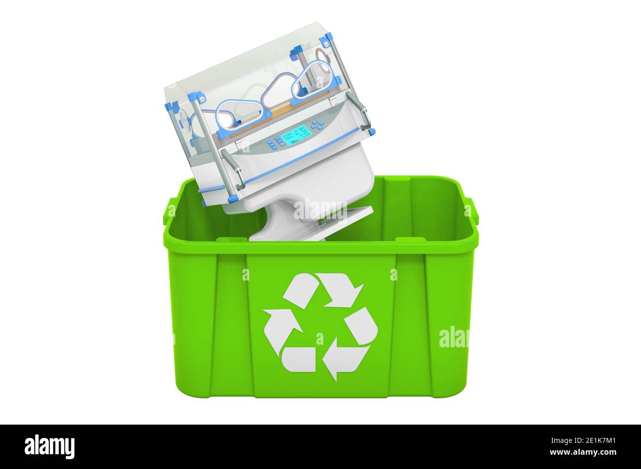https://c8.alamy.com/comp/2E1K7M1/recycling-trashcan-with-neonatal-incubator-3d-rendering-isolated-on-white-background-2E1K7M1.jpg