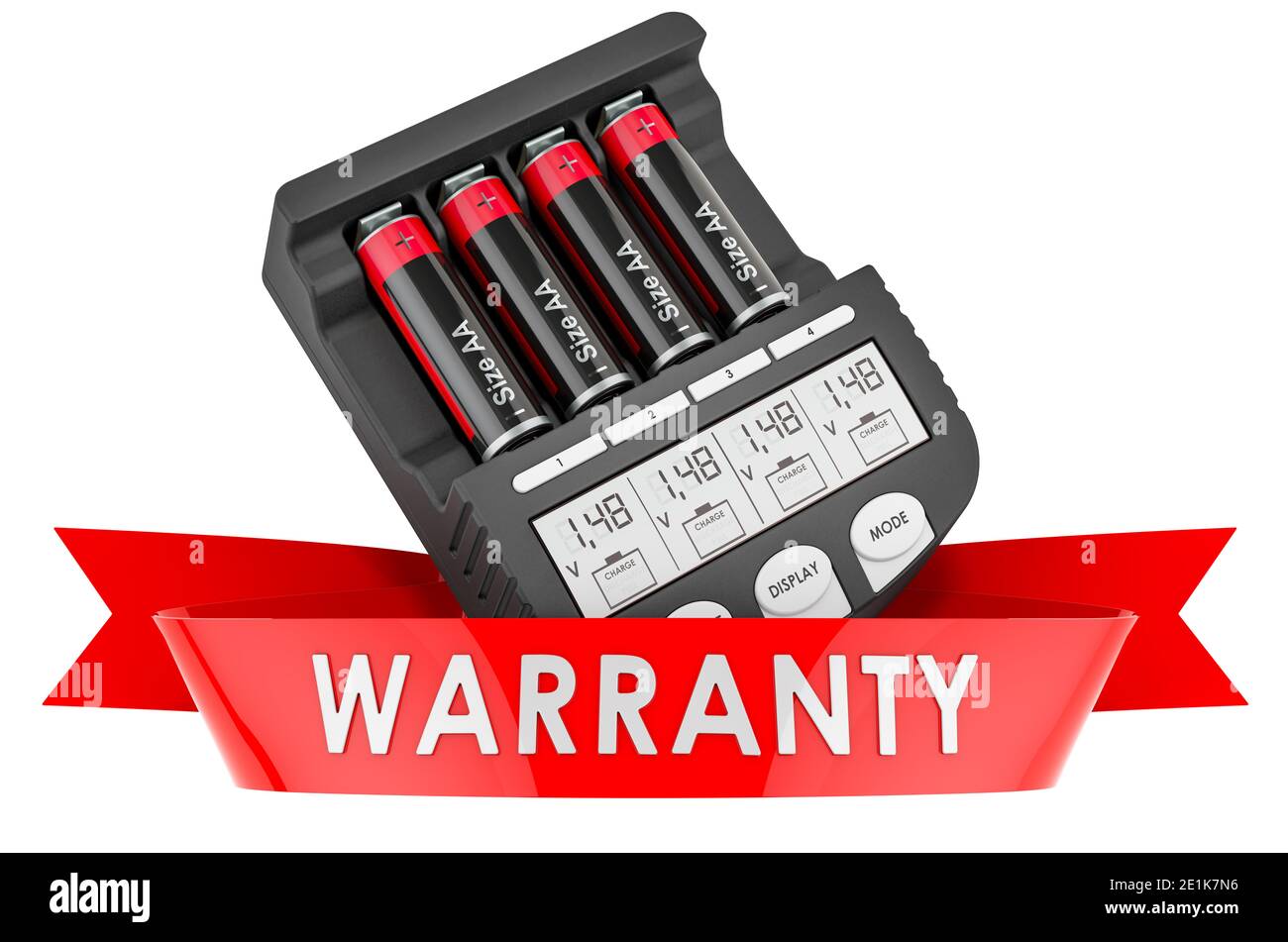Smart AA AAA Battery Charger warranty concept. 3D rendering isolated on