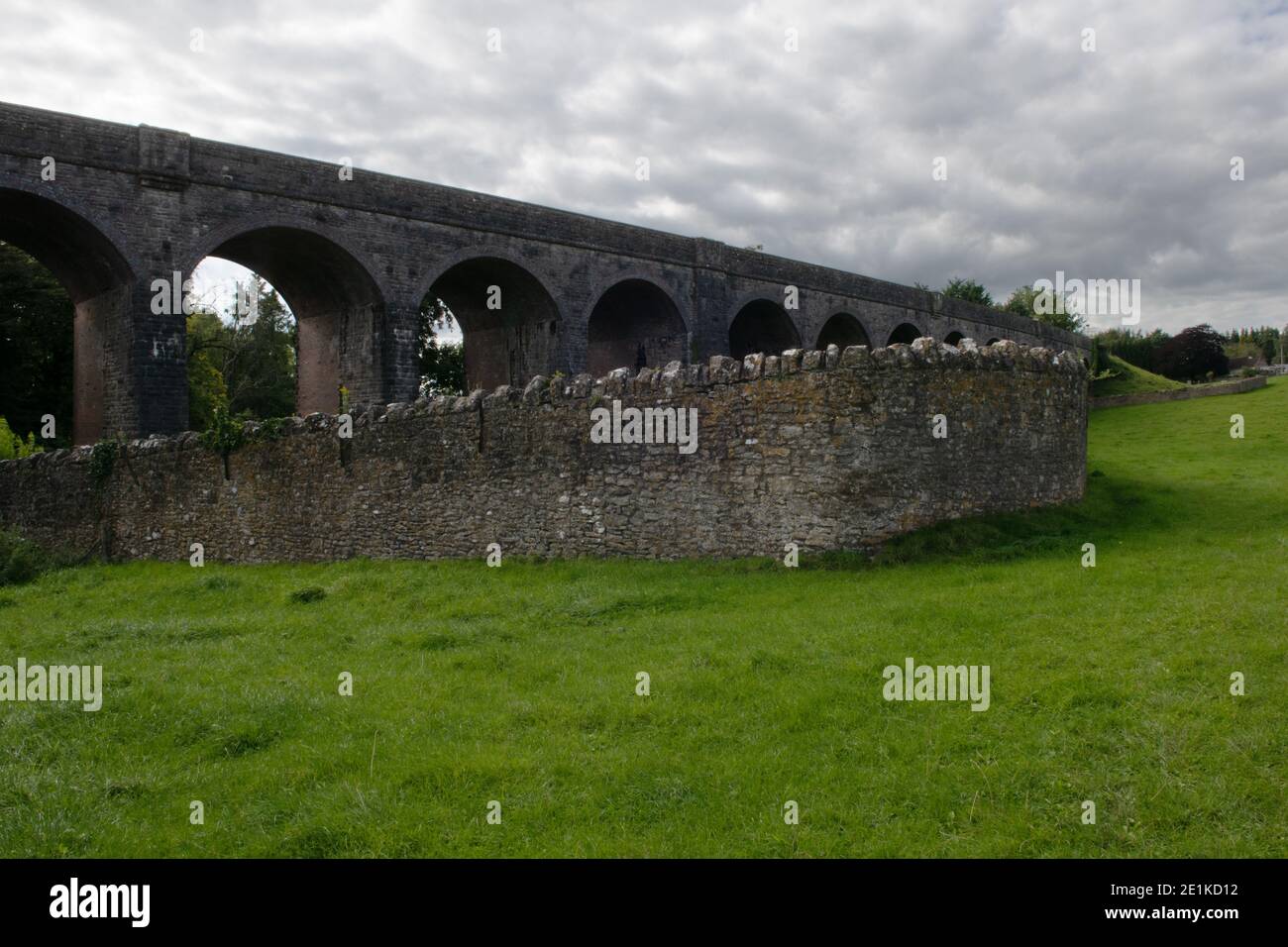 Alternate view of Charlton Road viaduct, part of the Somerset and Dorset railway in Shepton Mallet, UK Stock Photo