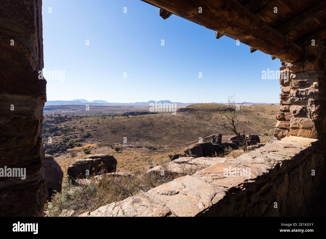 Civilian Conservation Corp building in Fort Davis State Park Texas Stock Photo