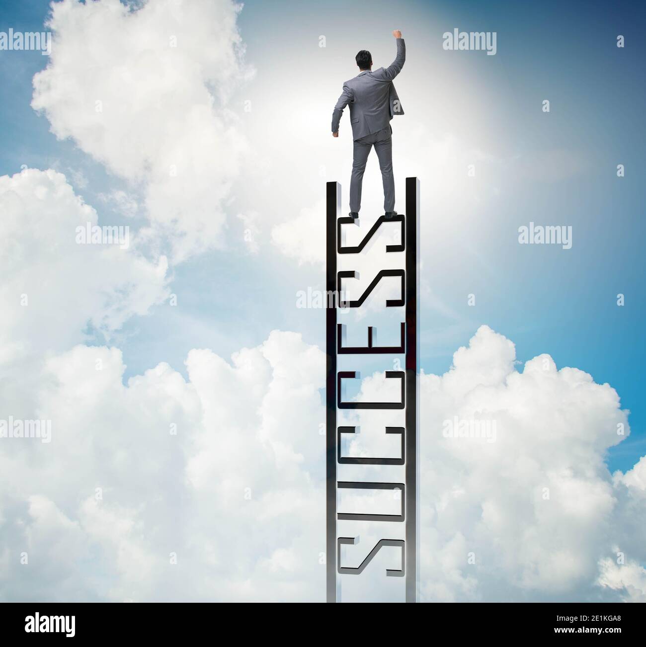 The businessman climbing the career ladder of success Stock Photo Alamy