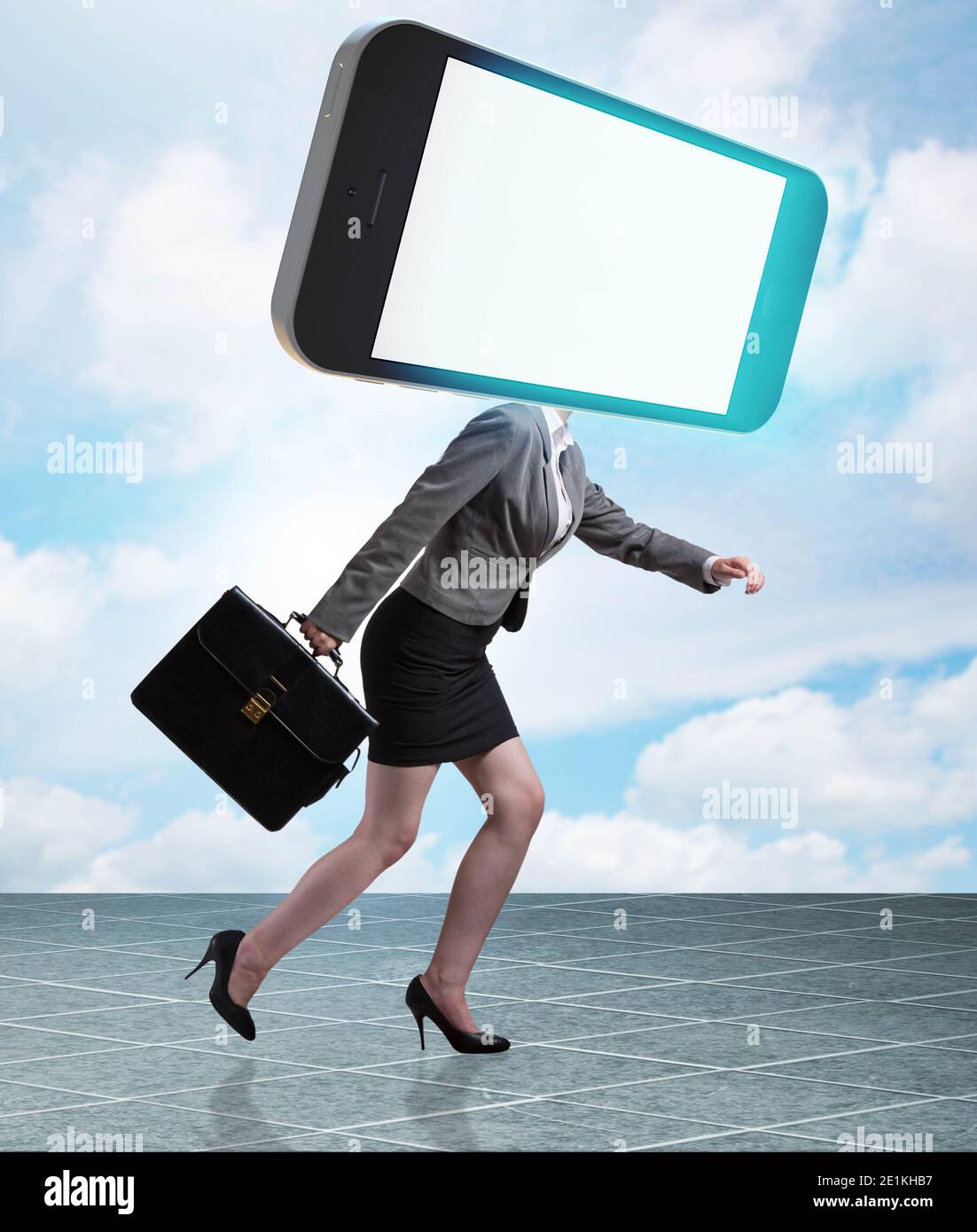 The mobile phone zombie under the influence of smartphone Stock Photo