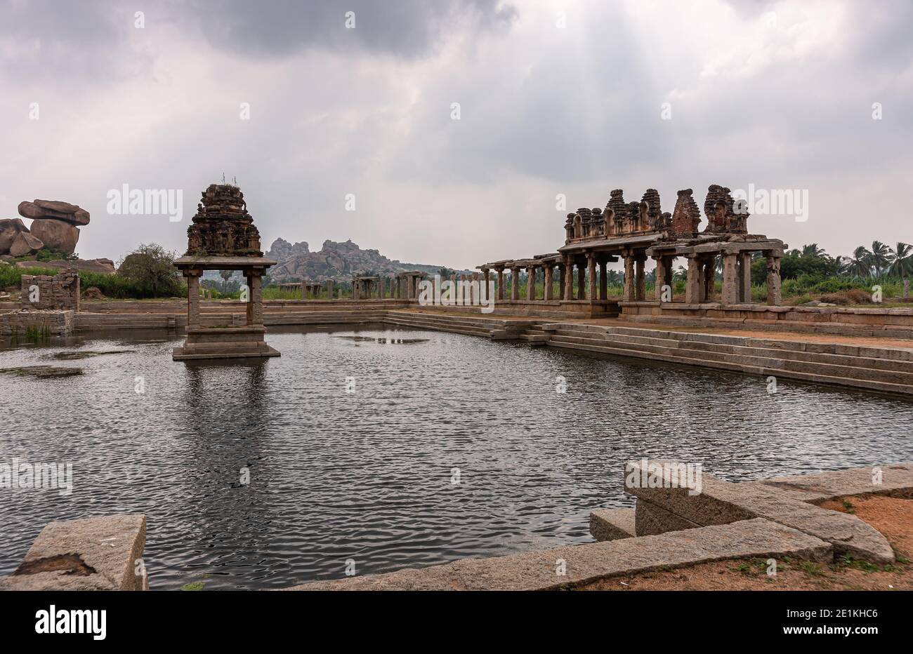 Hampi, Karnataka, India November 5, 2013 Sri Krishna tank in ruins
