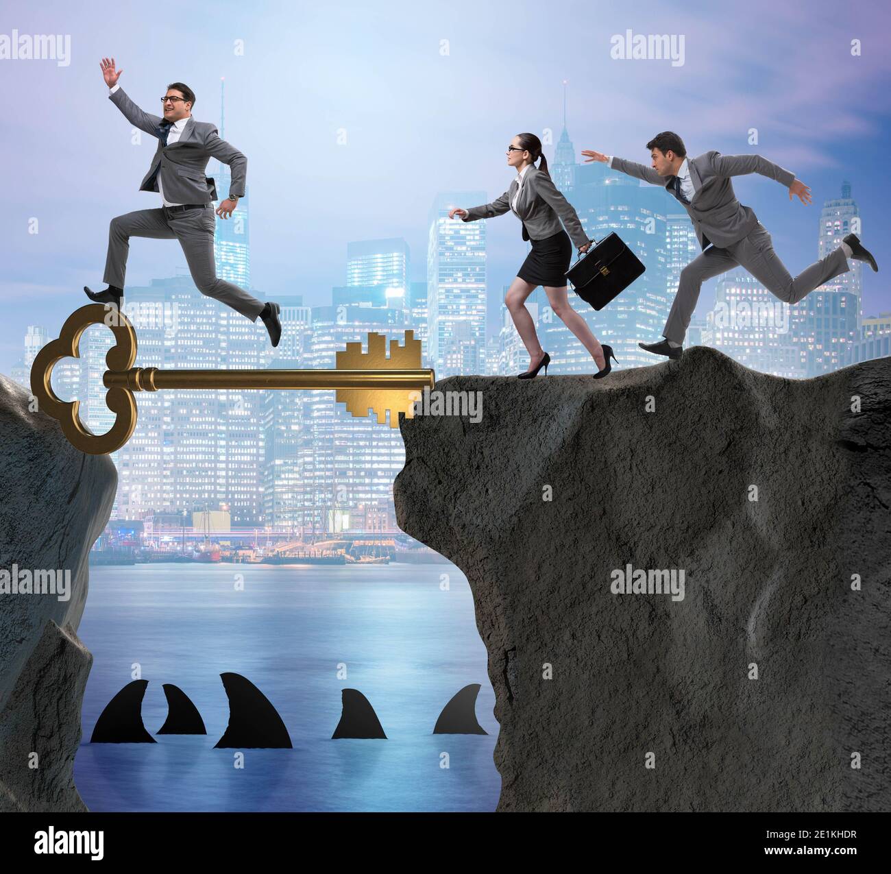 The concept with key to success illustration Stock Photo - Alamy