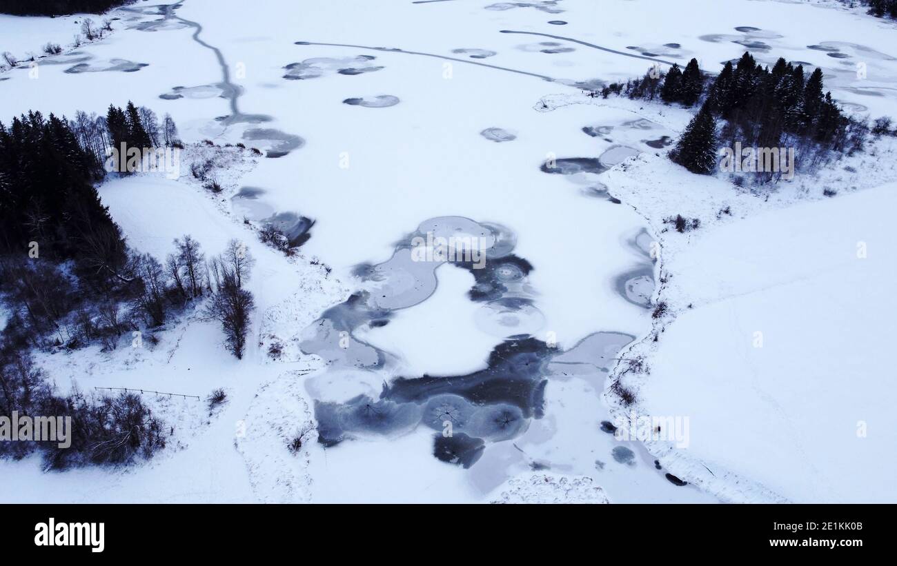 Aerial view over frozen nature hi-res stock photography and images - Alamy