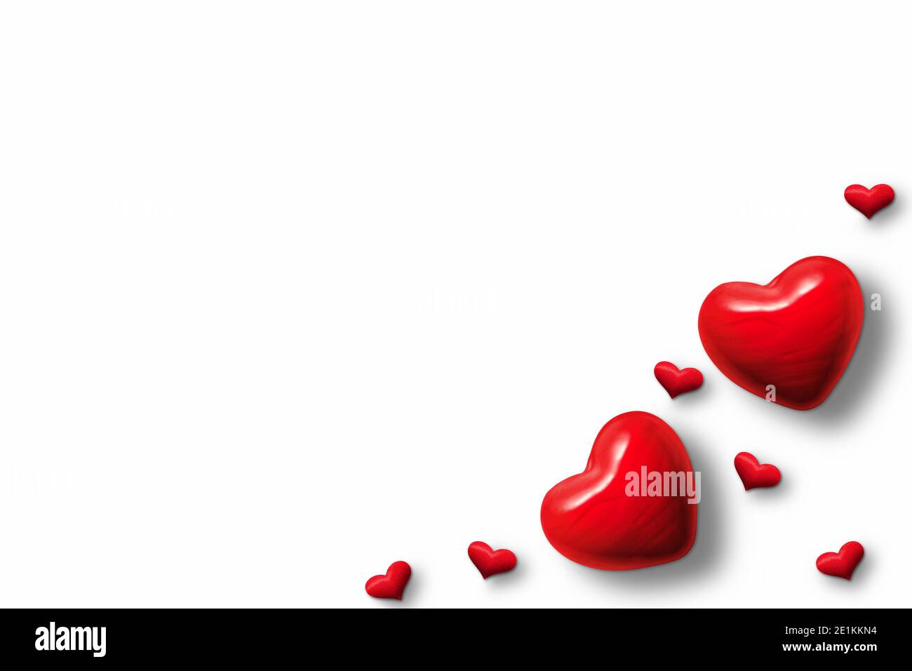 red hearts white abstract background for valentines day card Stock ...
