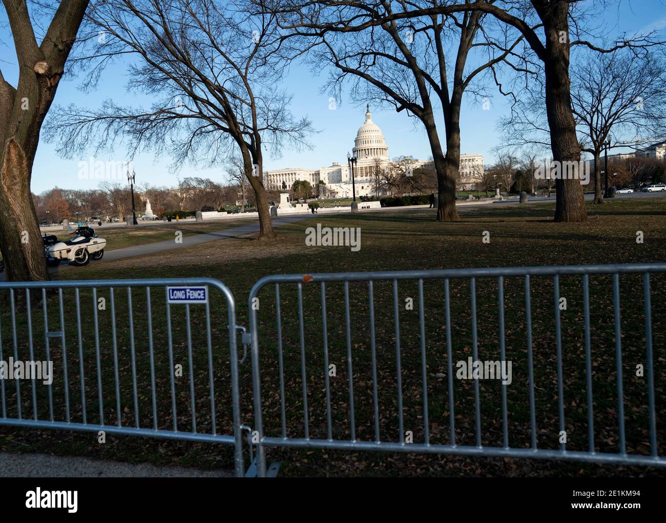 Washington, USA. 8th Jan, 2021. The U.S. Capitol building is seen a day after supporters of U.S. President Donald Trump stormed it in Washington, DC, the United States, Jan. 7, 2021. Credit: Liu Jie/Xinhua/Alamy Live News Stock Photo
