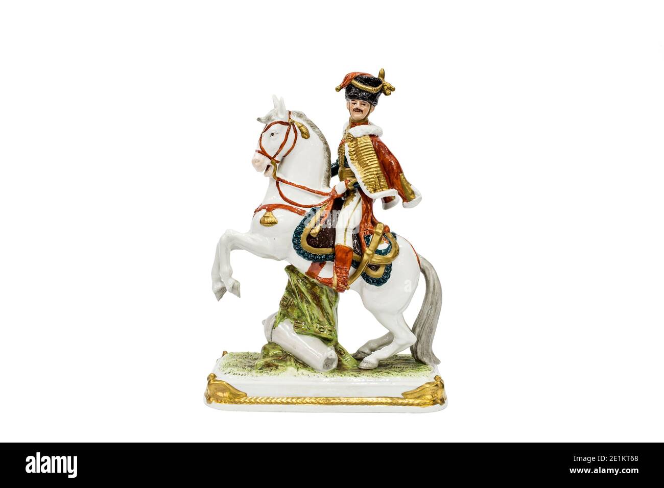 Porcelain figurines of Eugène Rose de Beauharnais, one from commanders of Napoleon Bonaparte Stock Photo