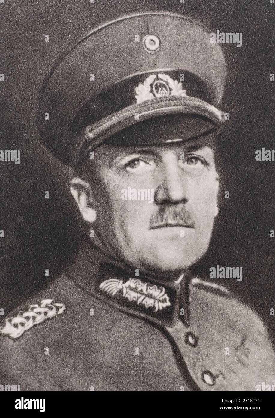 Portrait of Kurt Ferdinand Friedrich Hermann von Schleicher (1882 – 1934) was a German general and the last Chancellor of Germany during the Weimar Re Stock Photo