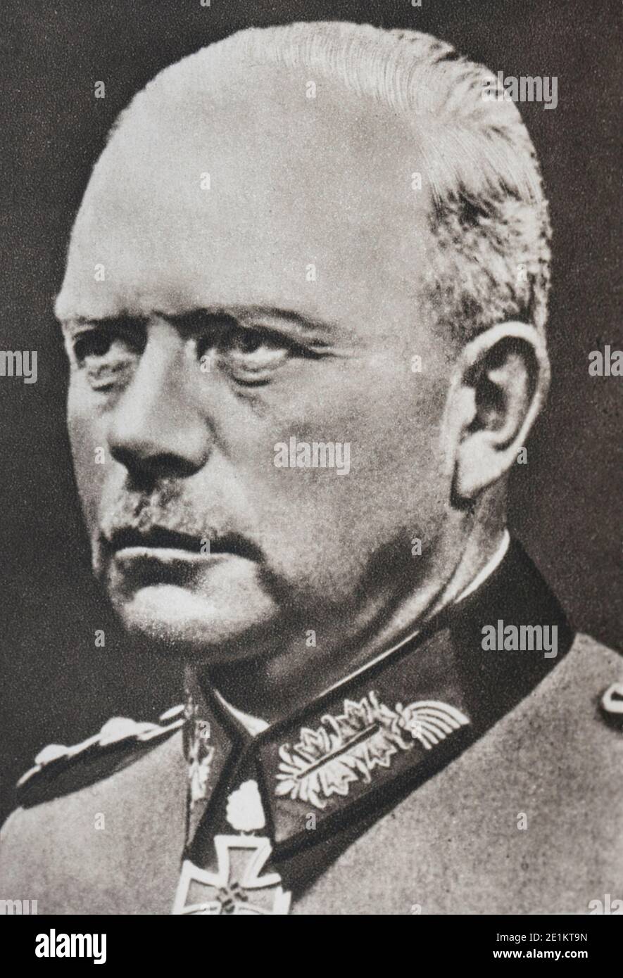 Portrait of general Heinz Wilhelm Guderian (1888 – 1954) was a German general during the Nazi era. An early pioneer and advocate of the lightning war Stock Photo