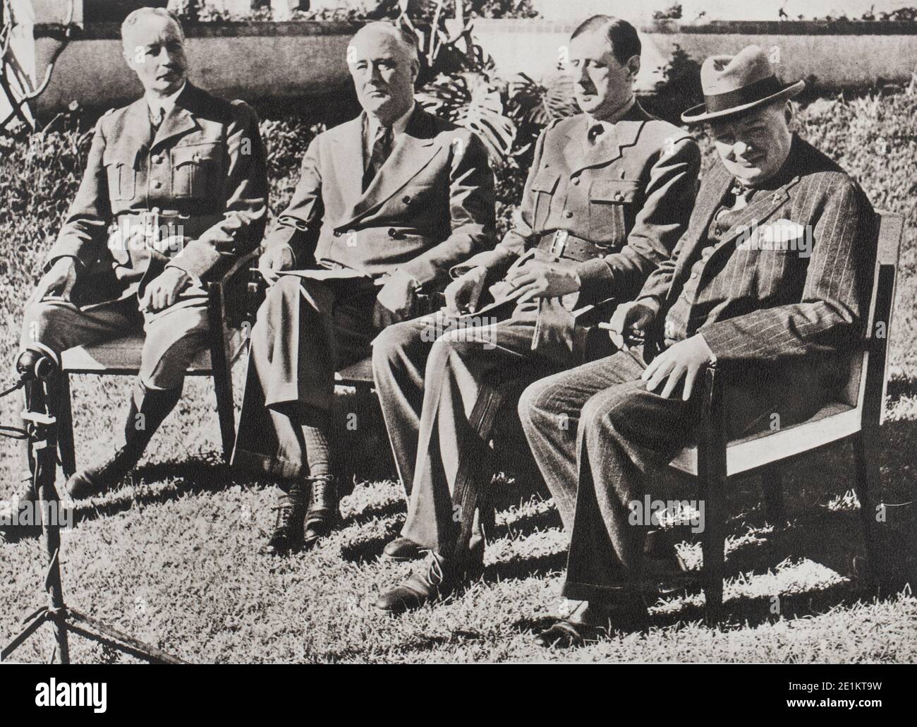 The Casablanca conference (14 January 1943, Morocco). Meeting to examine the situation and draw up the plan for future operations, President Roosevelt Stock Photo