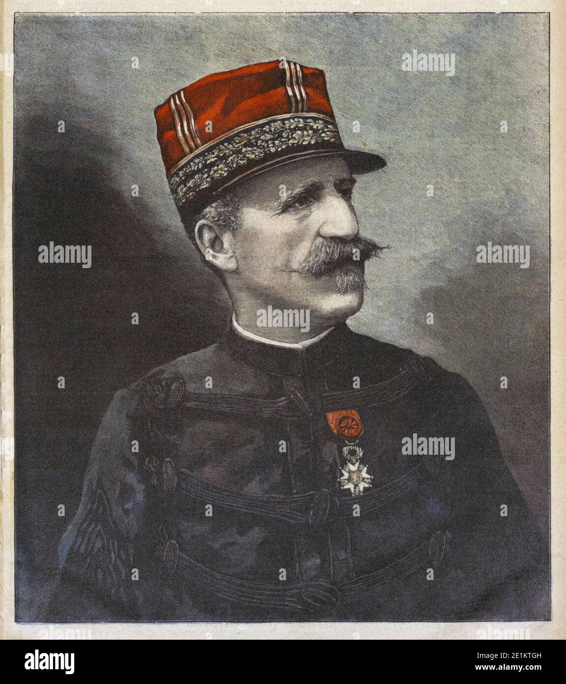 Antique portrait of General Delanne. The new chief of the French General Staff. France. 1899 Alfred Louis Adrien Delanne (15 June 1844 - 28 February 1 Stock Photo