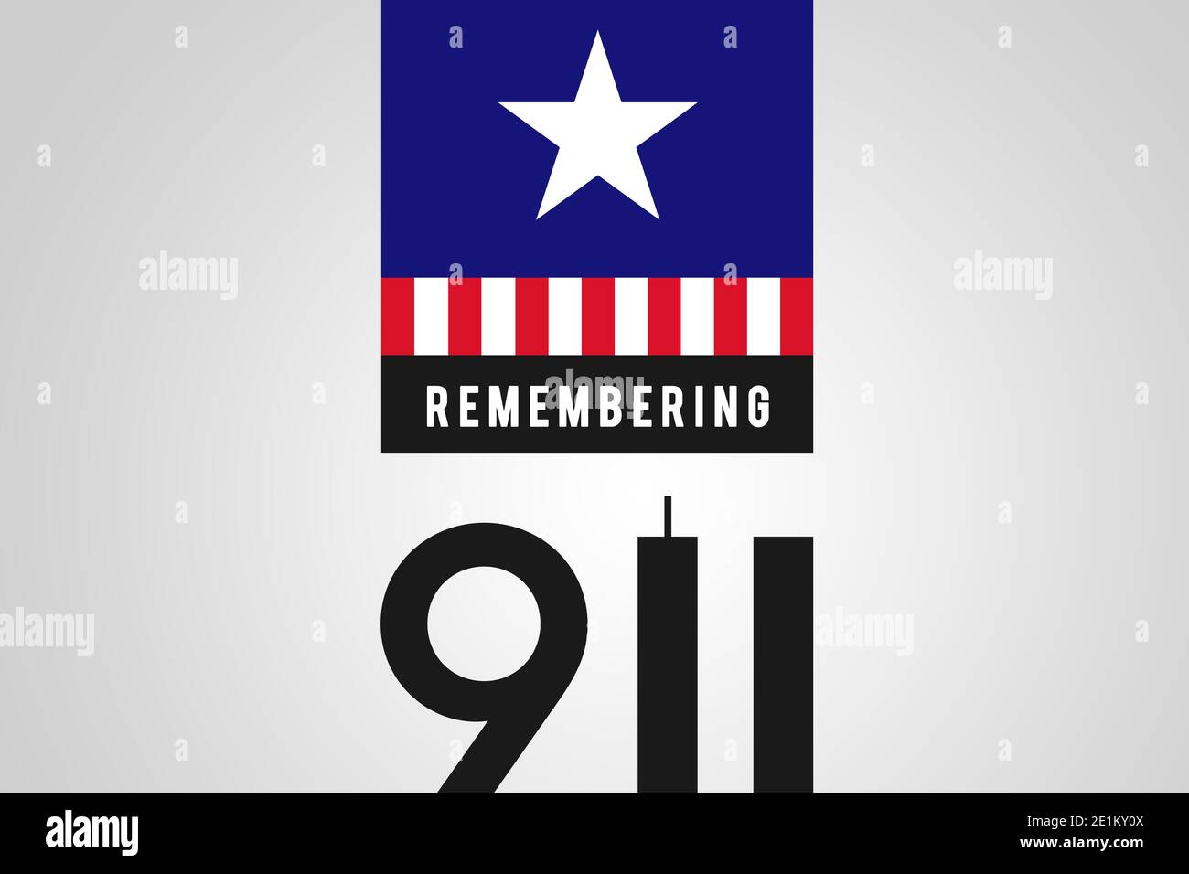Always Remember 9 11. Number 9 and the twin towers representing the ...