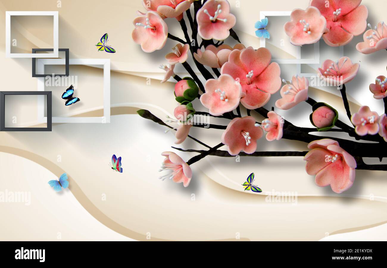 3d wallpaper design and beautiful wall brick background Stock Photo - Alamy