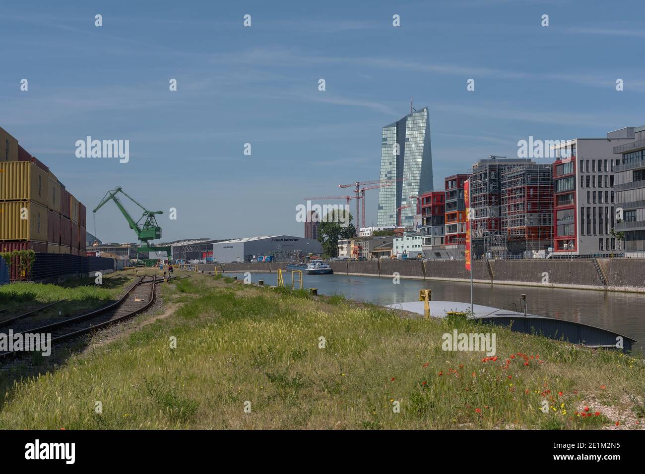 Industrial plants in the Osthafen of Frankfurt, Germany Stock Photo