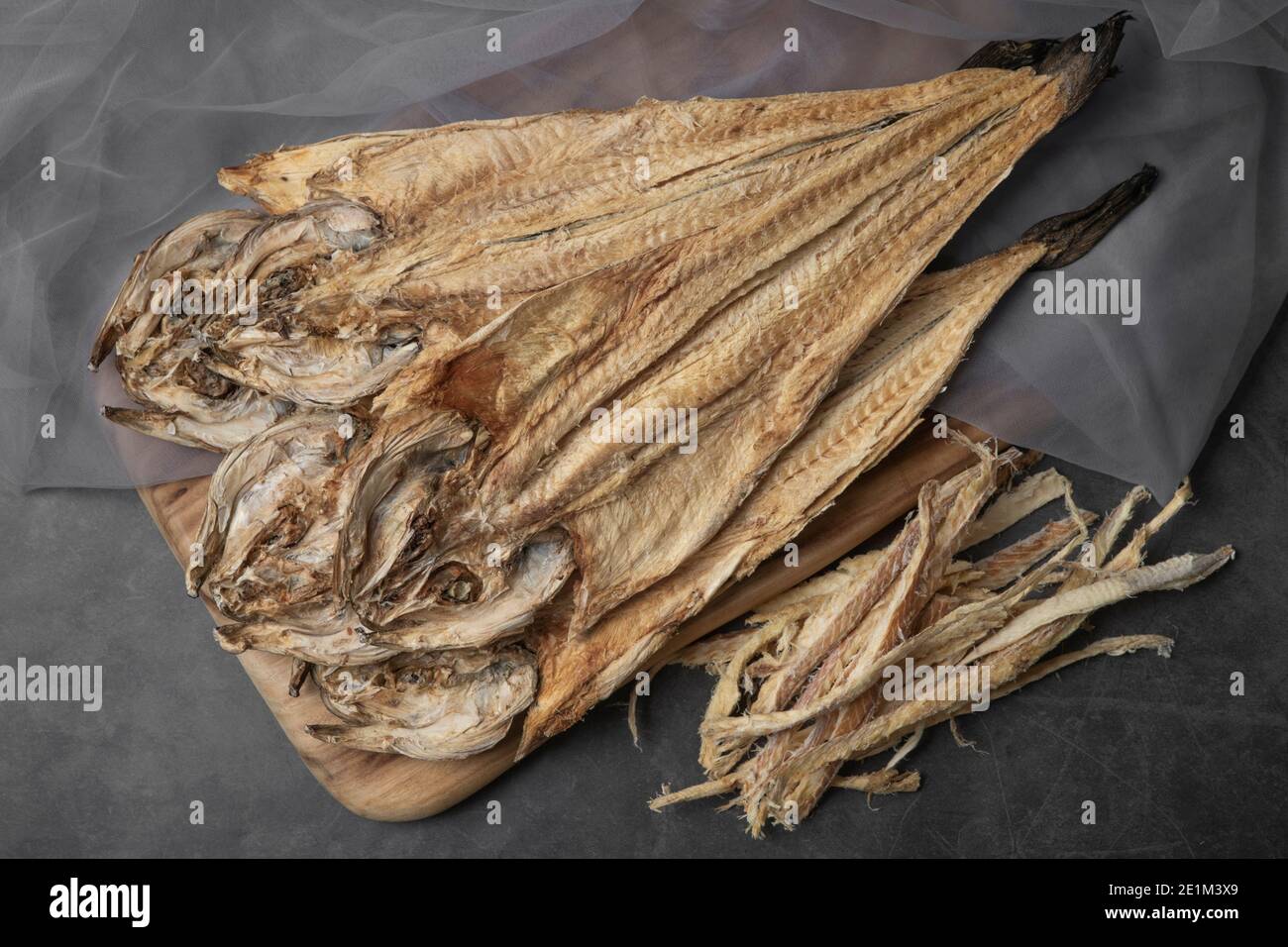 Korean dried fish pollack, Hwangtae Stock Photo Alamy