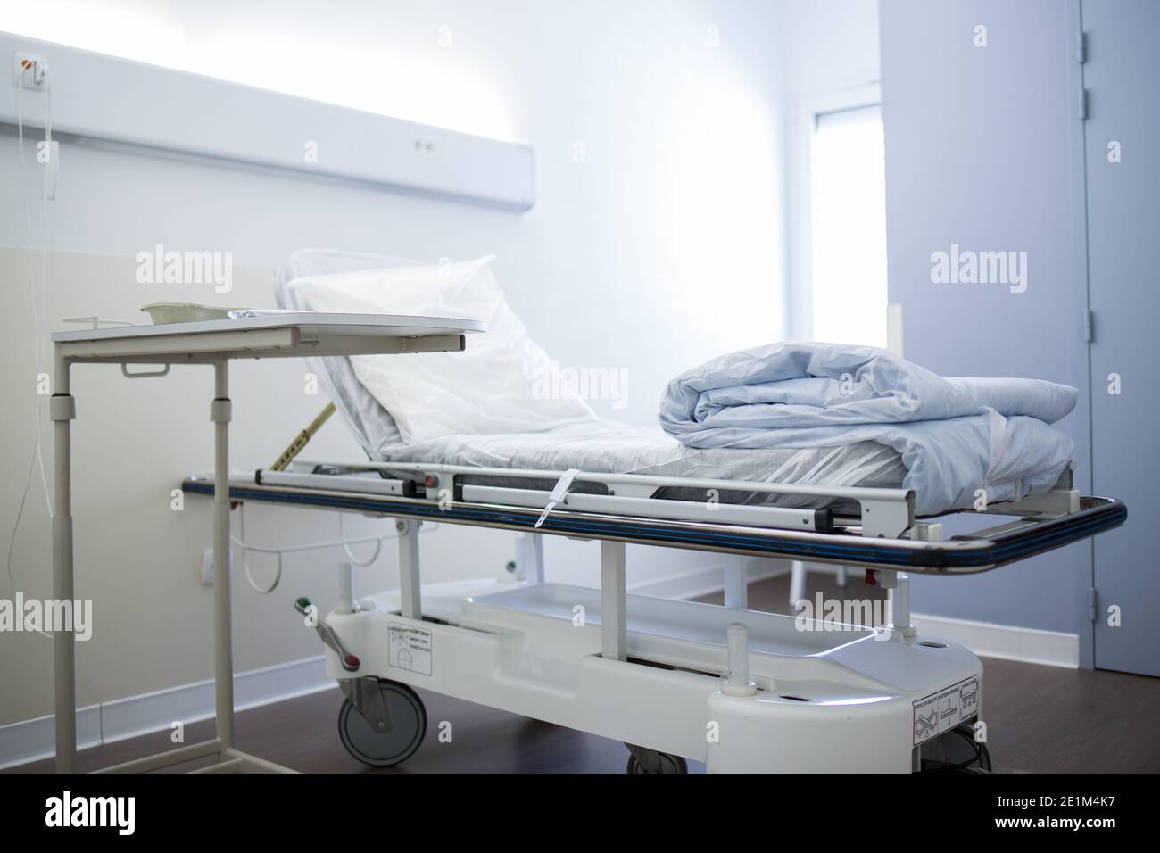 Empty hospital room with medical bed Stock Photo