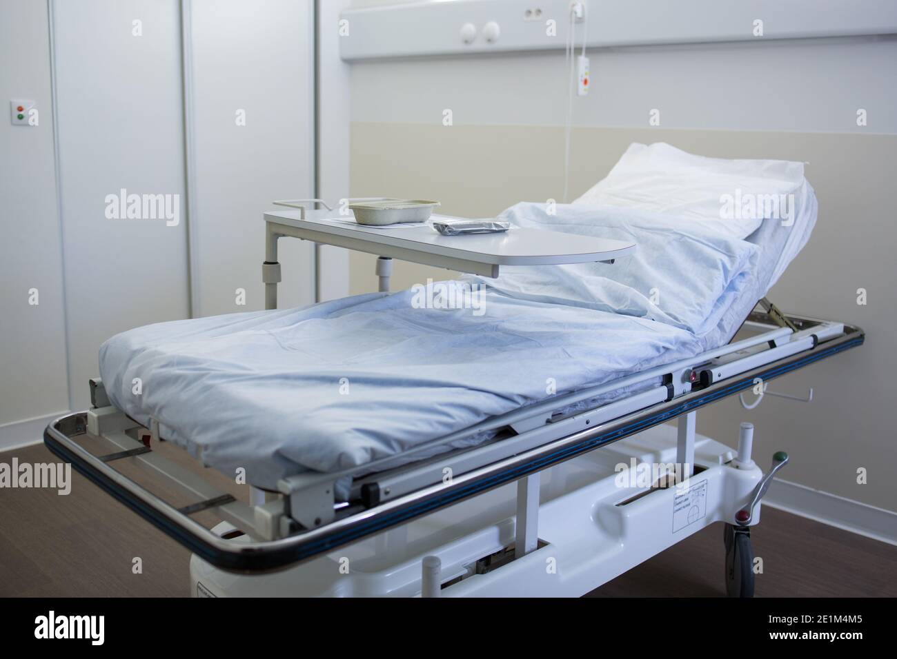 Empty hospital room with medical bed Stock Photo