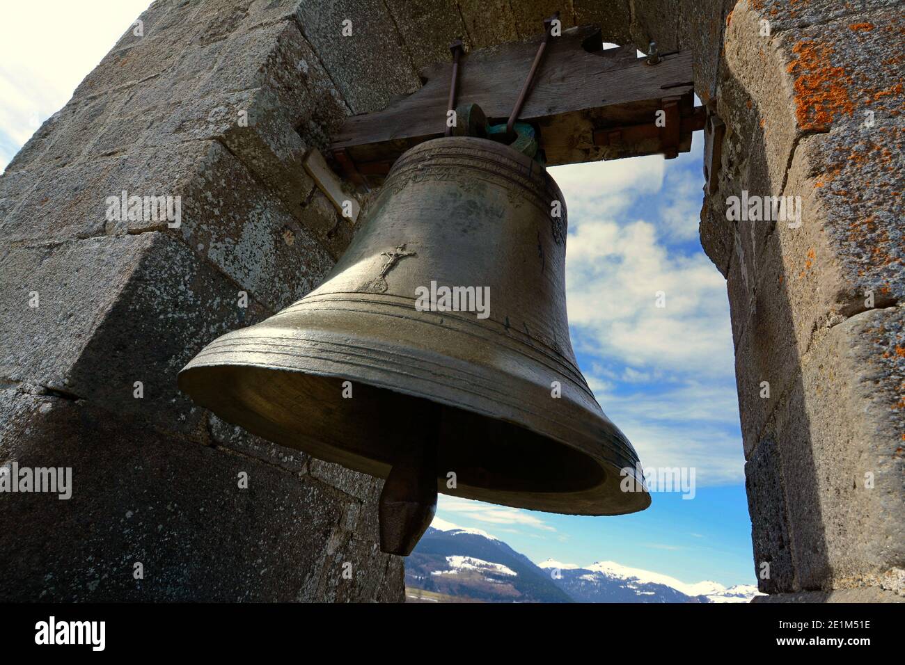 Bell view from below, Cantal, Auvergne-Rhone-Alpes, France Stock Photo
