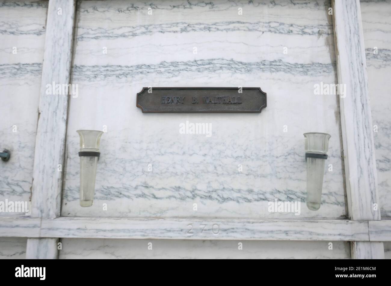 Los Angeles, California, USA 31st December 2020 A general view of atmosphere of actor Henry B. Walthall's Grave in Abbey of the Psalms at Hollywood Forever Cemetery on December 31, 2020 in Los Angeles, California, USA. Photo by Barry King/Alamy Stock Photo Stock Photo