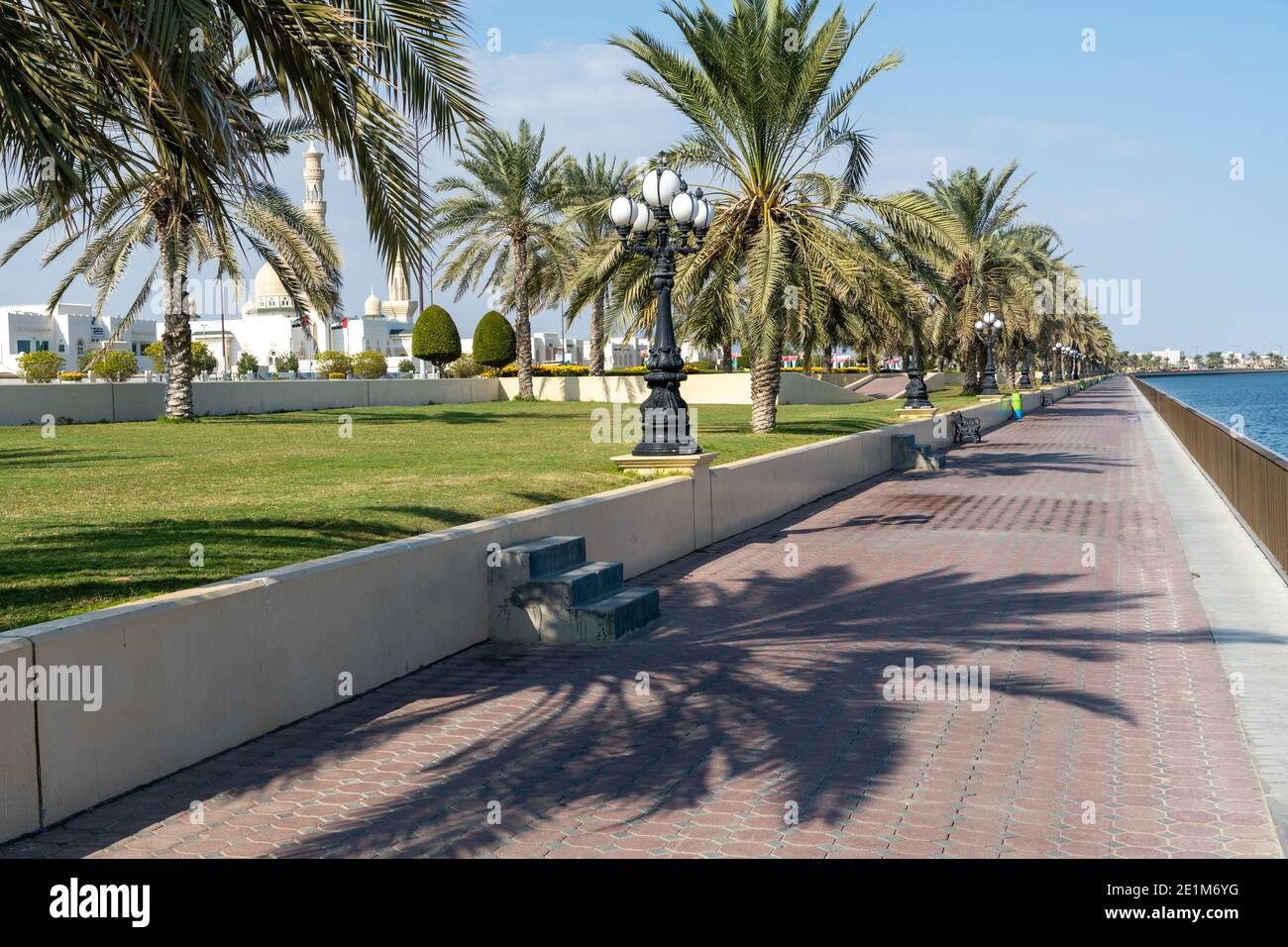 Kalba Corniche in Sharjah United Arab Emirates (UAE) on a beautiful day  walking along the Gulf of Oman near the city Stock Photo - Alamy