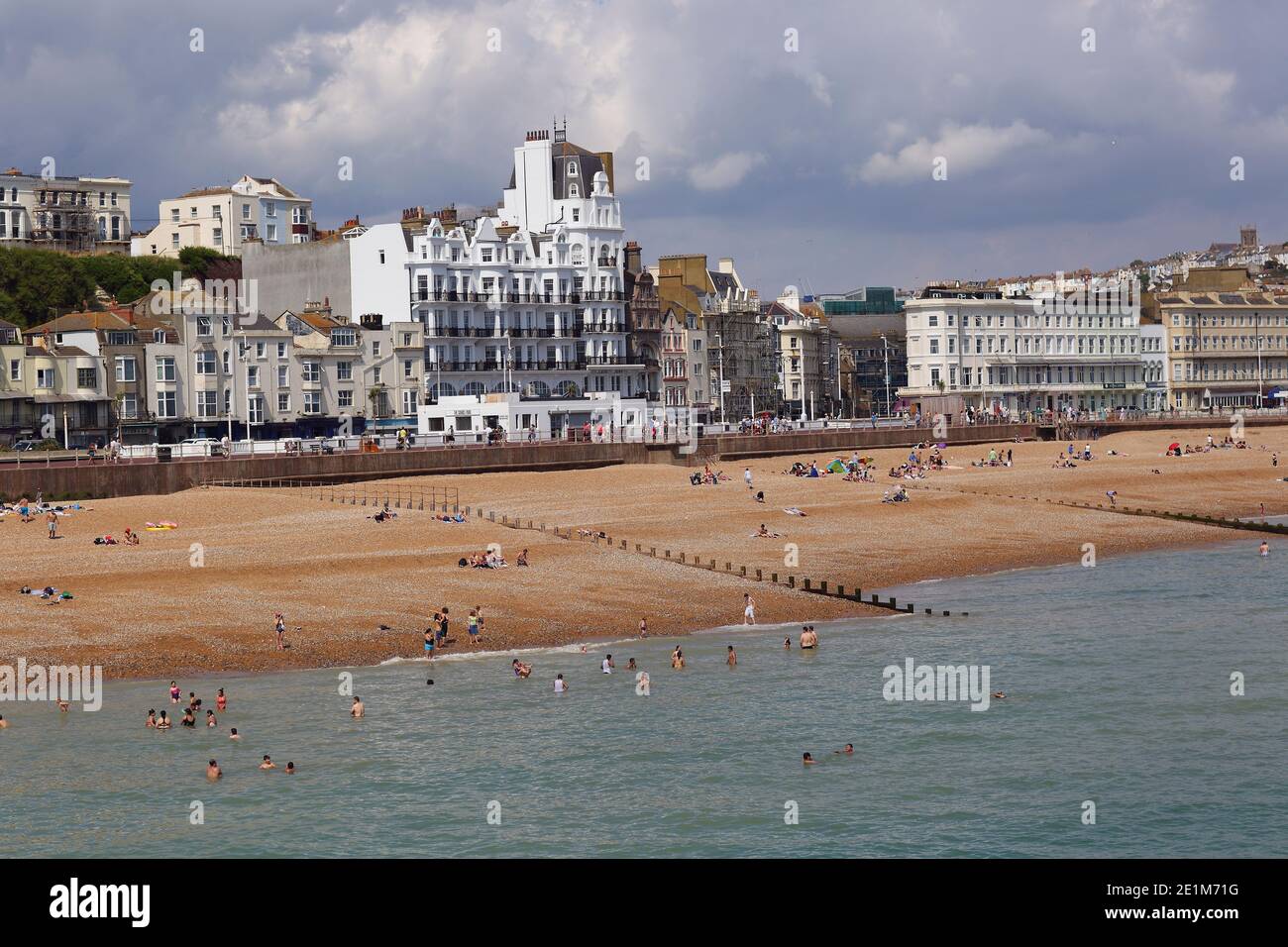 Hastings seafront and beach, east sussex, uk Stock Photo