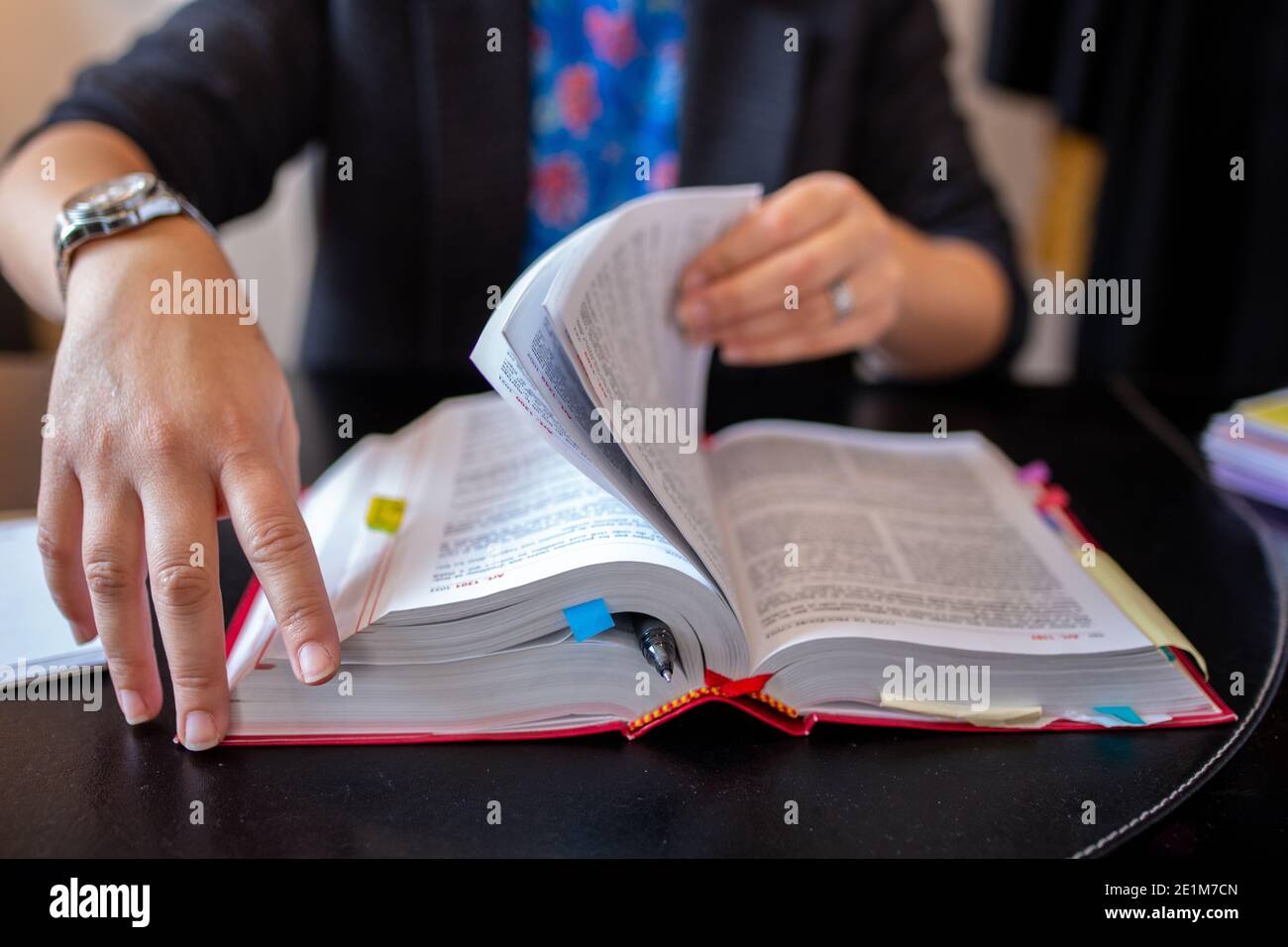 French Justice Code of French Laws - Red Book of Laws Stock Photo