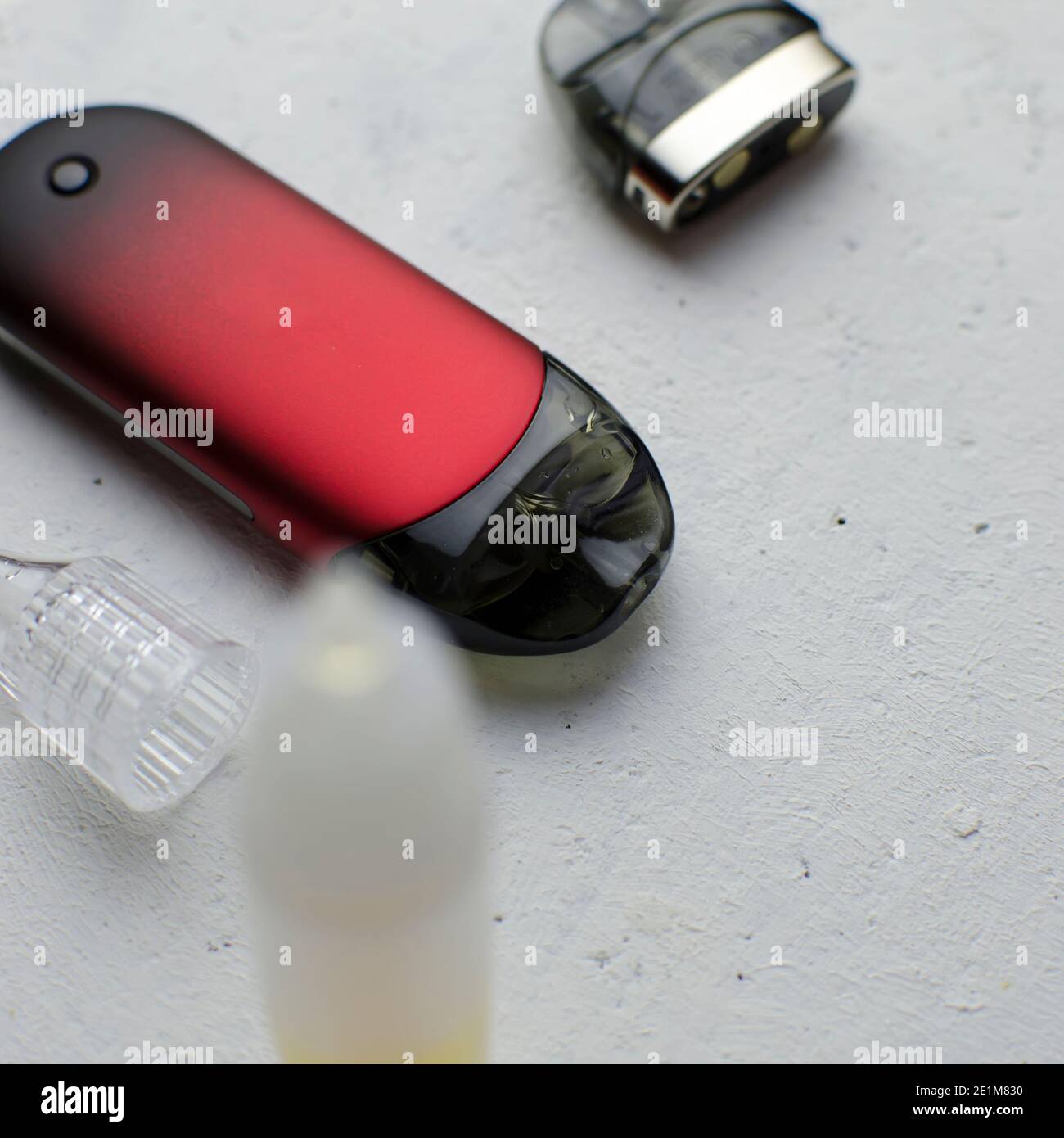 Vape pod system or pod mod with changeable cartridges , close up Stock Photo