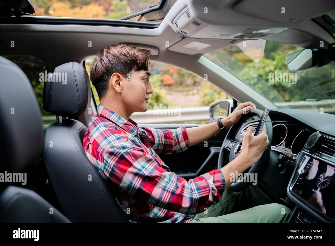 handsome Asian male model autumn travel concept Stock Photo - Alamy