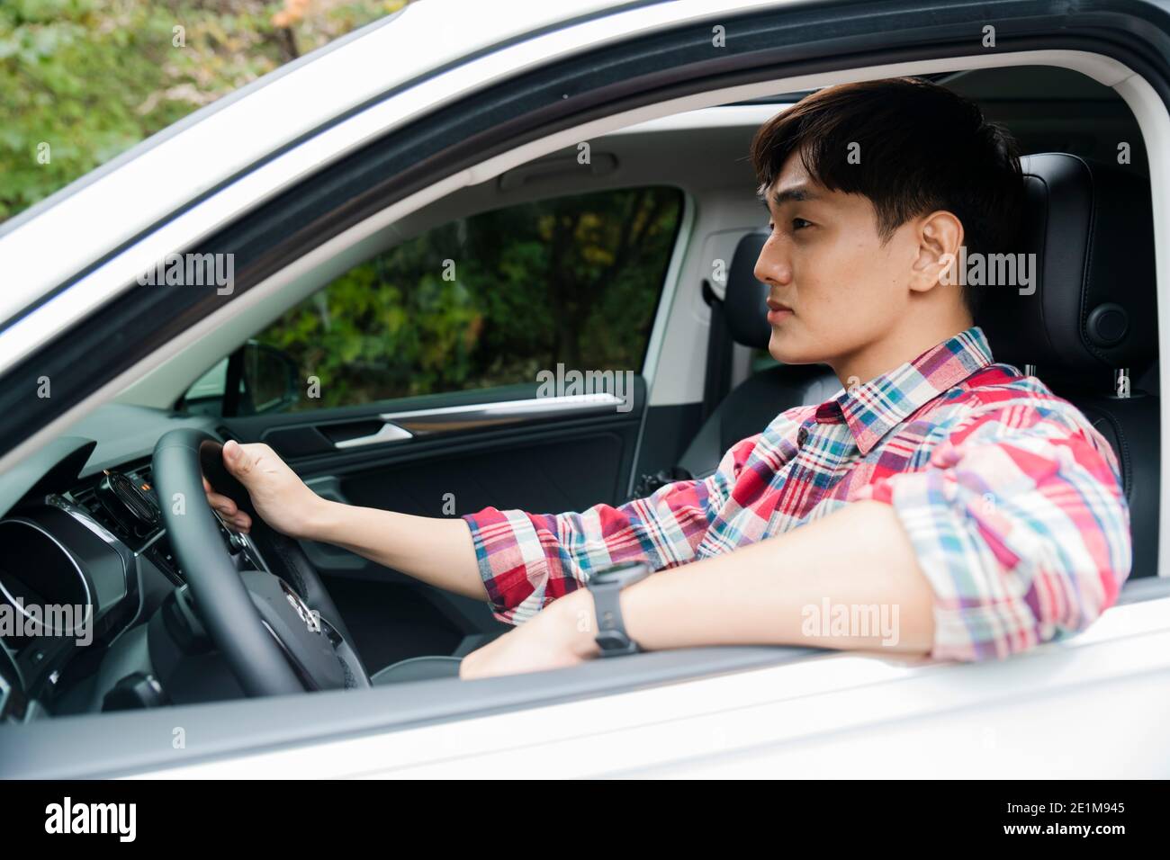 handsome Asian male model autumn travel concept Stock Photo - Alamy