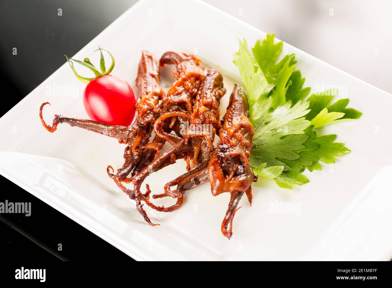 Braised duck tongue, Chinese cuisine Stock Photo Alamy
