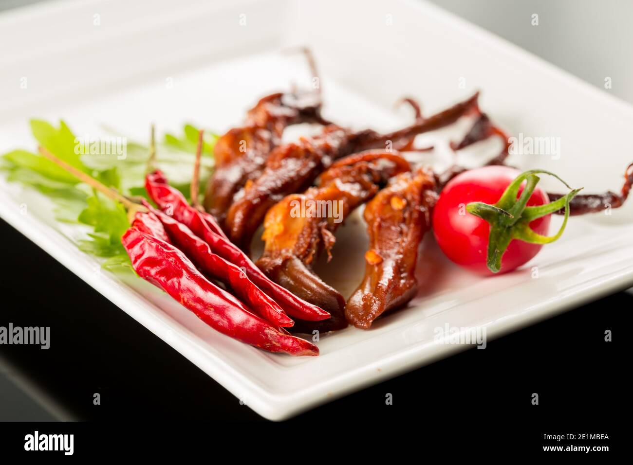 Braised duck tongue, Chinese cuisine Stock Photo Alamy