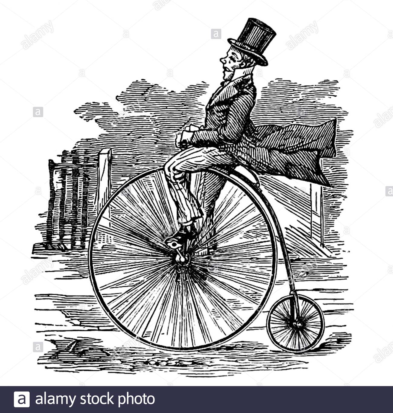 Penny Farthing, vintage illustration from 1880 Stock Photo
