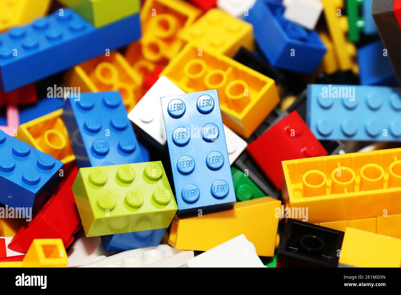 Lego Building Blocks  Picture by Antony Thompson - Thousand Word Media, NO SALES, NO SYNDICATION. Contact for more information mob: 07775556610 web: w Stock Photo