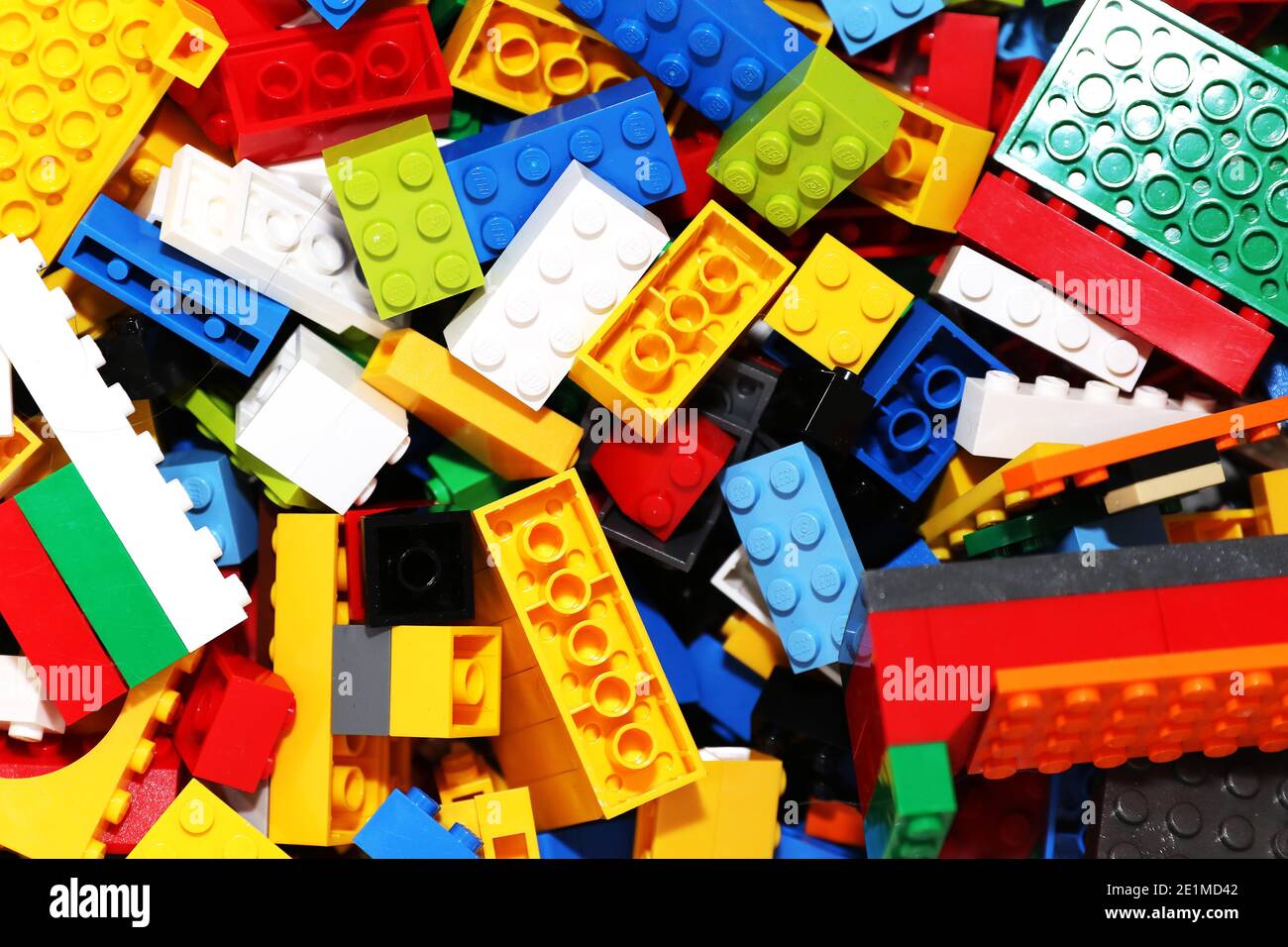 Lego Building Blocks  Picture by Antony Thompson - Thousand Word Media, NO SALES, NO SYNDICATION. Contact for more information mob: 07775556610 web: w Stock Photo