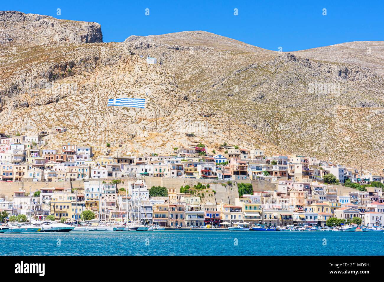 Town of Pothia on the Dodecanese island of Kalymnos, Greece Stock Photo