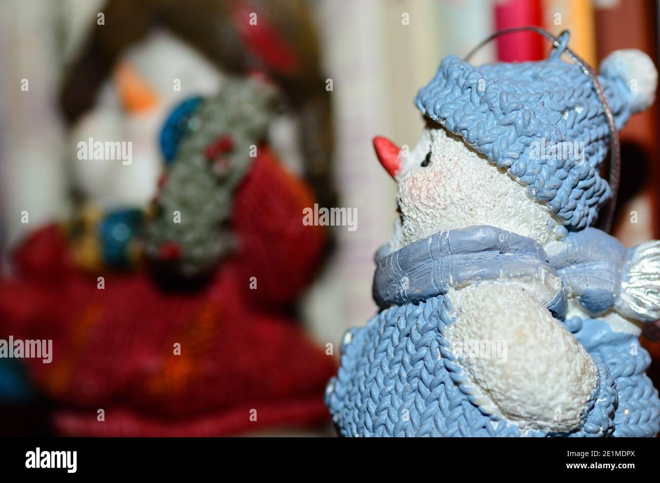 snowman figur of ceramic Stock Photo