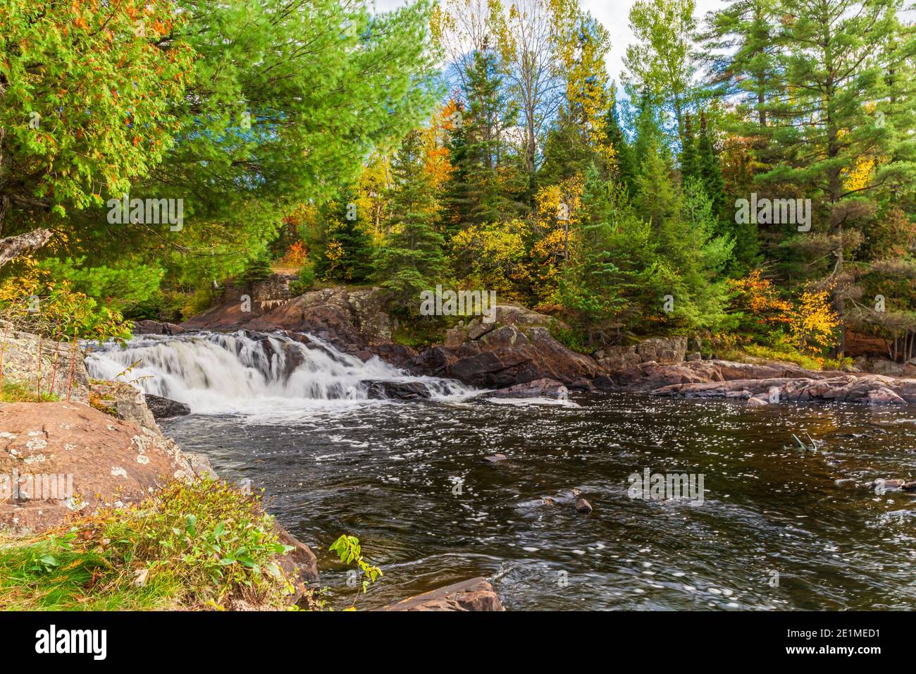 Marsh Falls Oxtongue River Muskoka County Dwight Ontario Canada Stock
