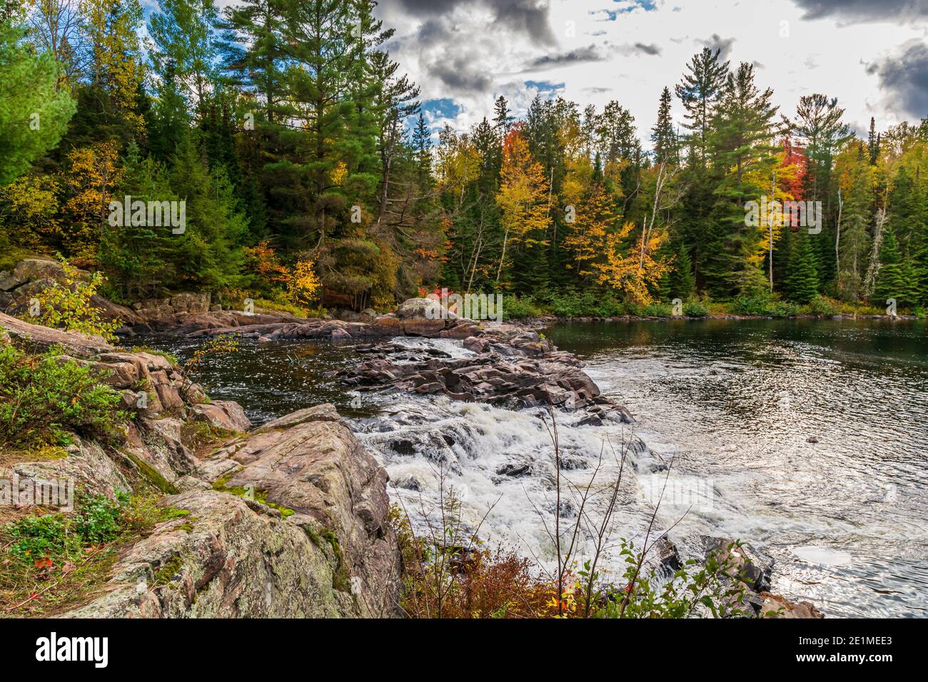Marsh Falls Oxtongue River Muskoka County Dwight Ontario Canada Stock