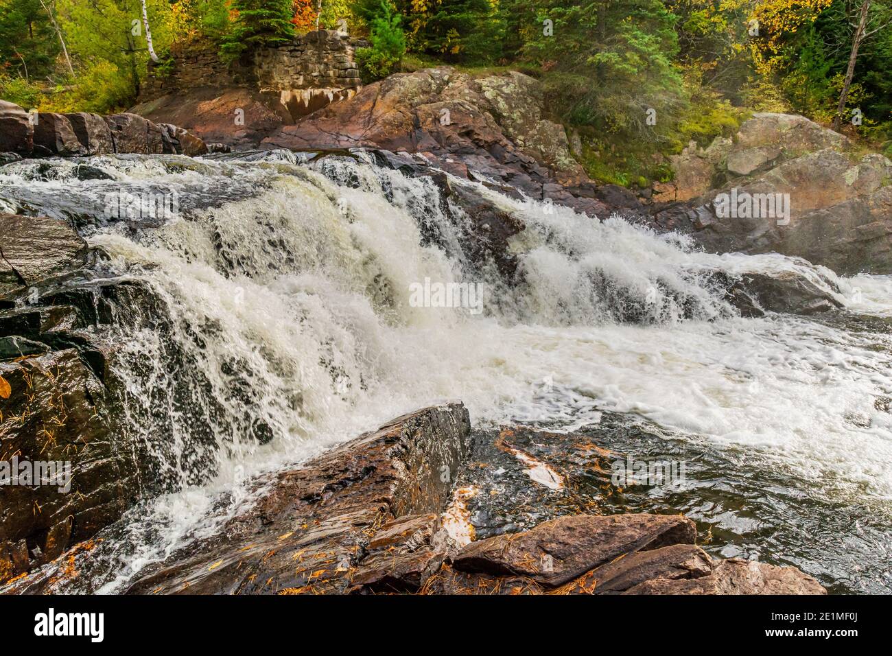 Marsh Falls Oxtongue River Muskoka County Dwight Ontario Canada Stock