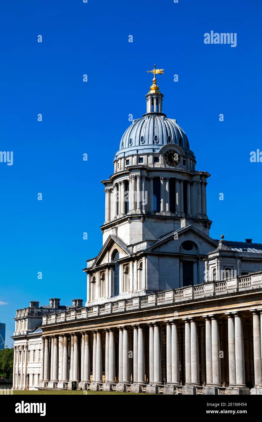 England, London, Greenwich, Old Royal Navy College, The Chapel Building Stock Photo