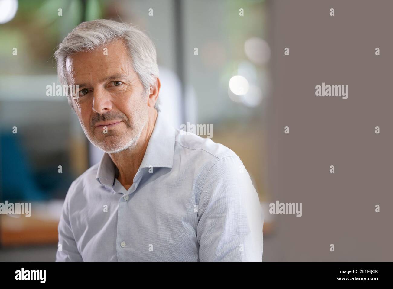 Portrait of senior businessman with arms crossed looking at camera Stock Photo