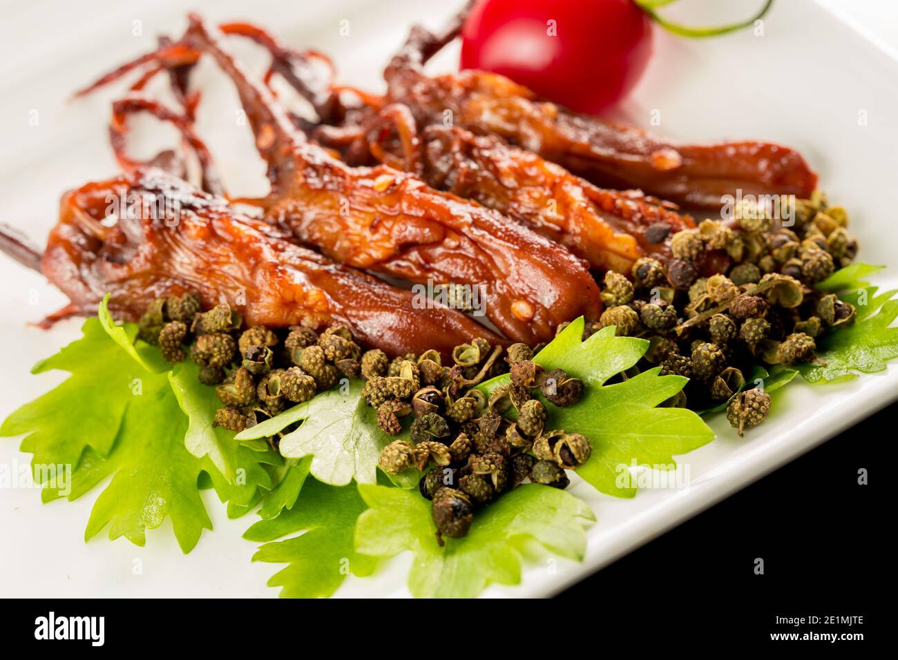 Braised duck tongue, Chinese cuisine Stock Photo Alamy