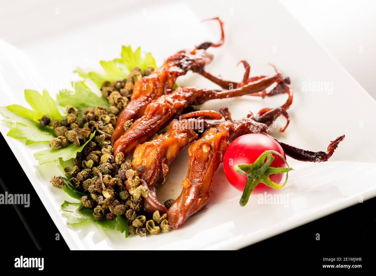Braised duck tongue, Chinese cuisine Stock Photo Alamy