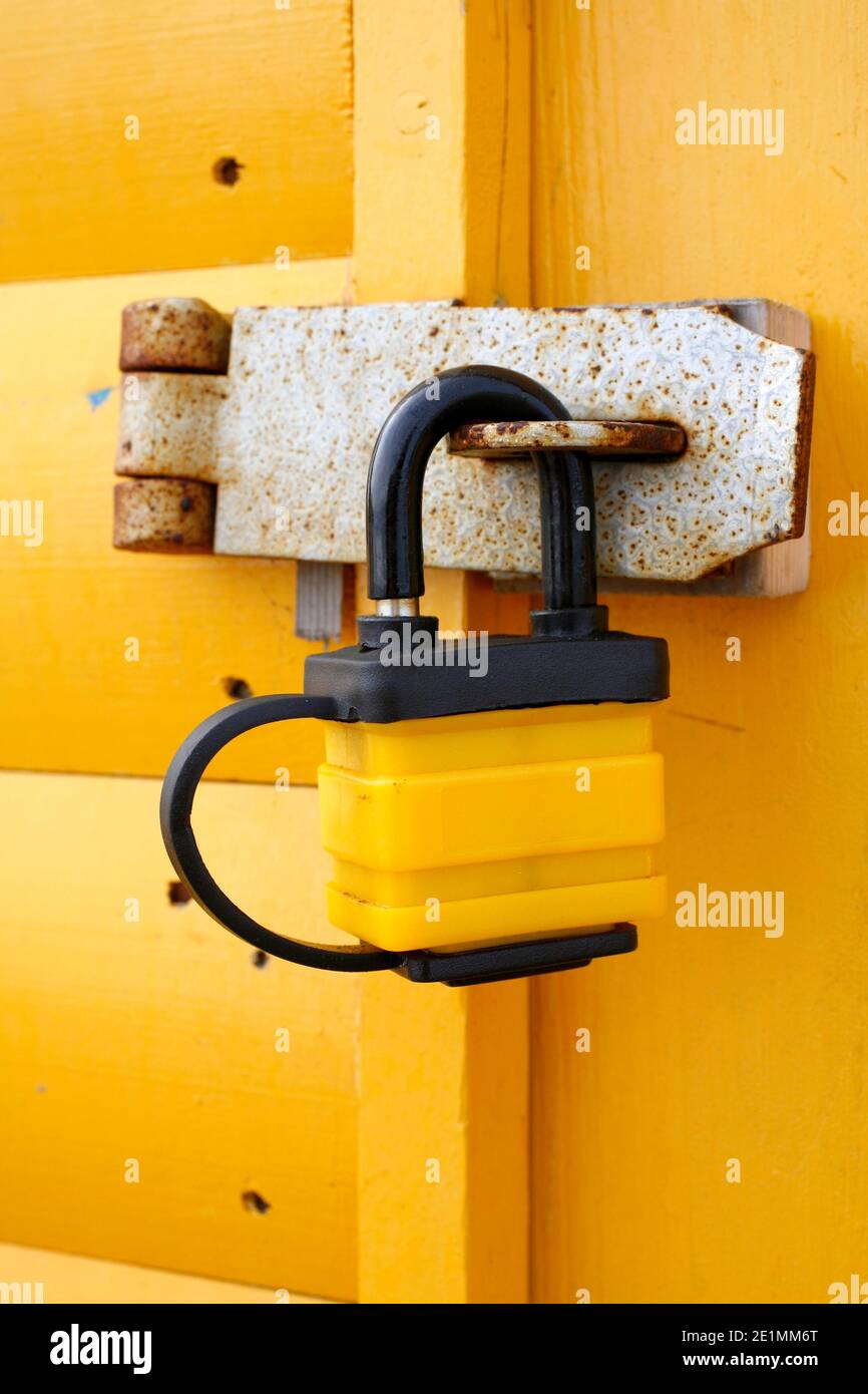 door handles and locks on the the beach huts in north bay, scarborough