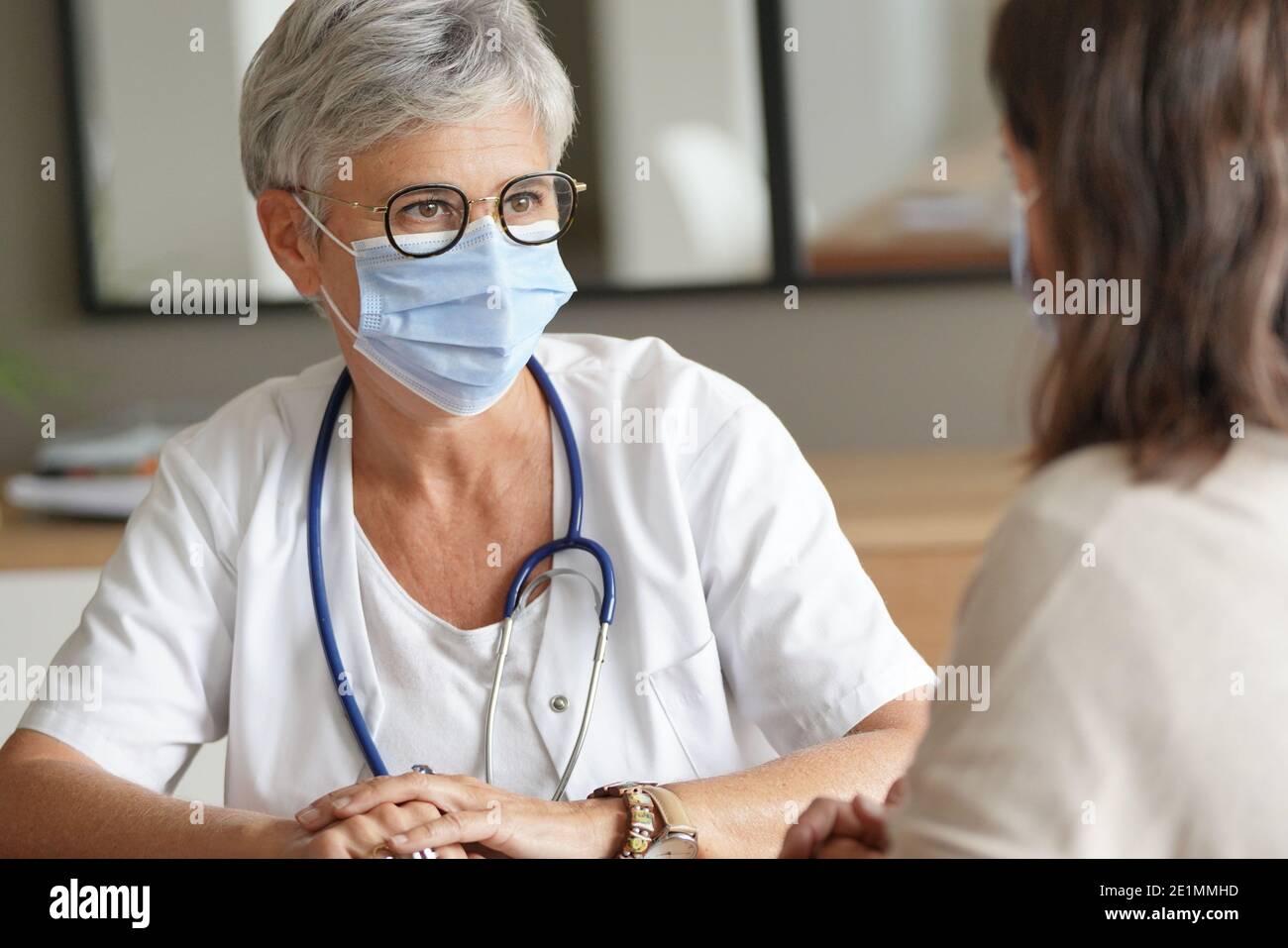 patient in a doctor's appointment for coronavirus Stock Photo