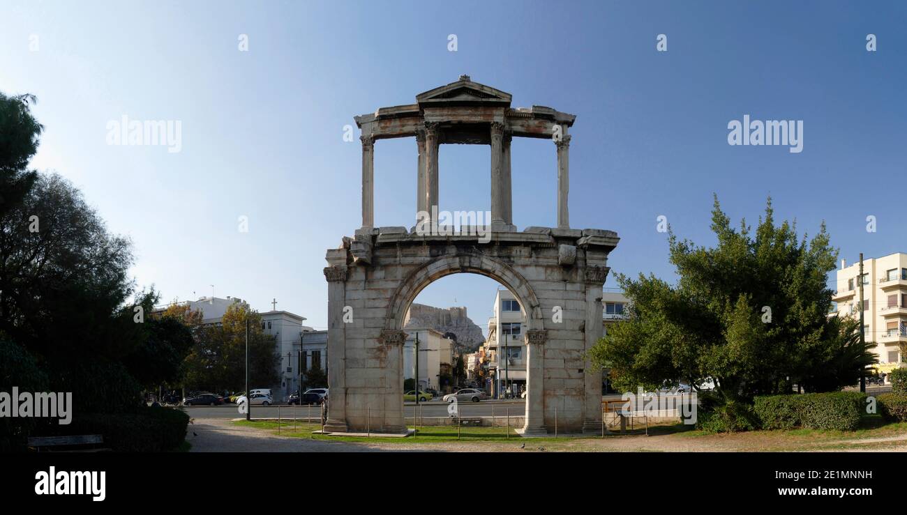 Greece Athens Athen Hadrians Arch Leoforos